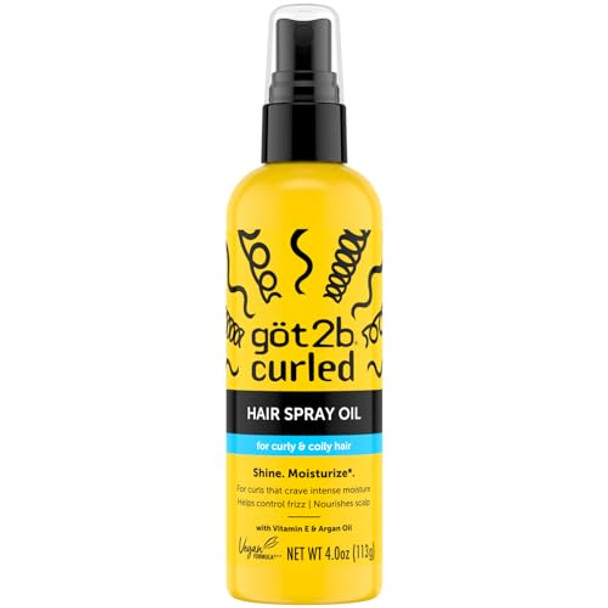 Got2B Curled Hair Spray Oil 4Oz For Curl Types 3-4 Curly And Coily Hair Helps Control Frizz And Nourishes The Scalp