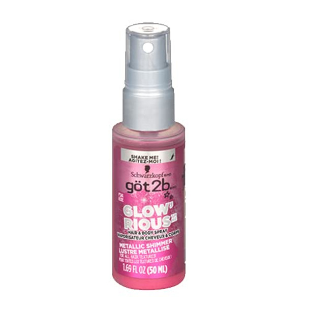 Got2B Glow'Rious Metallic Shimmer Hair Glitter & Body Glitter Duel Spray 1.69Oz (Pink)