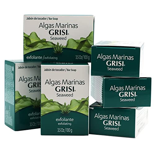 Grisi Seaweed Soap Cleansing And Exfoliating Soap With Seaweed Helps You Unclog Pores Stimulate Circulation Eliminates Toxins Firming Benefits 6-Pack Of 3.5 Oz Each Soap 6 Soaps