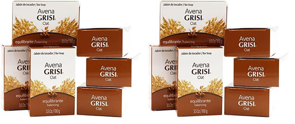 Grisi Oat Soap Cleansing Balancing Soap With Natural Oat Assists In Balancing Your Skin And Moisturizing It Delicate Skin Antiacne Exfoliating Bar Soaps. White (Pack Of 12)