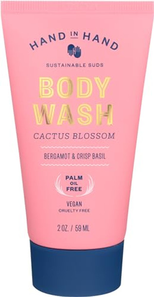 Hand In Hand Bergamot & Crisp Basil Cactus Blossom Mini Body Wash 2 Fz
