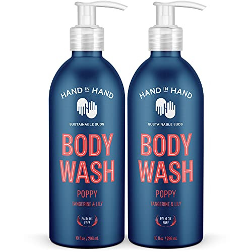 Hand In Hand Body Wash Gentle Cleanser For All Skin Types 10 Fl Oz Lemon Zest & Vetiver Sweetgrass Scent 2 Pack