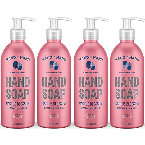 Hand In Hand Nourishing Liquid Hand Soap 10 Fl Oz Tangerine & Lily Poppy Scent 4 Pack