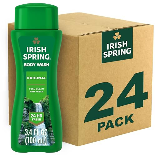 Irish Spring Men'S Body Wash Shower Gel Original Clean Travel Size Body Wash 3.40 Fl Oz (Pack Of 24)
