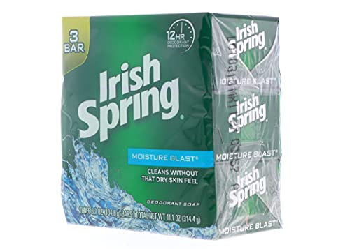 Irish Spring Deodorant Soap Moisture Blast 3.75 Oz 3 Bar (2 Pack)