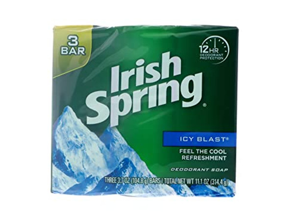 Irish Spring Icy Blast Deodorant Soap By Irish Spring 3.75Oz 3 Count Pack Of 18