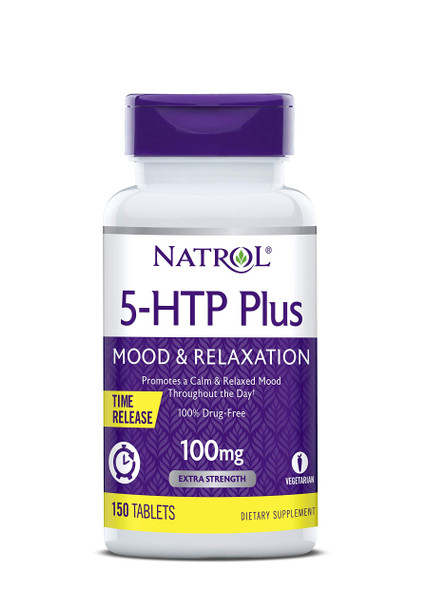 Jumbo Size Extra Strenght Enhanced Formula Time Release Natrol 5-Htp Plus 100% Drug Free 150 Tablets Dietary Supplement