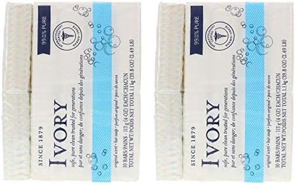 Ivory Original 10-Count: Bath Size Bars (4 Oz) 38.8 Ounce (Pack Of 2)