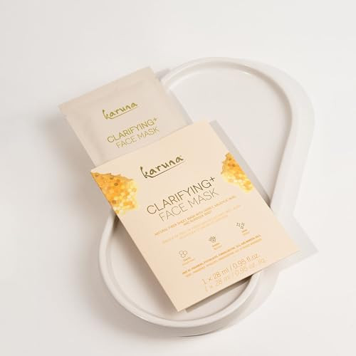 Karuna Age-Defying + Clarifying Sheet Masks (5-Pack) &amp; Sleeping Mask Cream (30 Ml) – Overnight Skincare Set For Hydrated Rested-Looking Skin