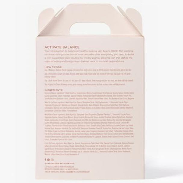 Karuna Mighty Minis Skin Balancing Starter Set With Collagen Face Mask Sheets 4-Pack Hydrating Sheet Masks To Firm Plump And Smooth Skin