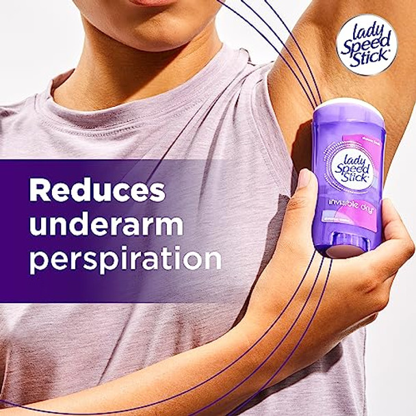 Lady Speed Stick Invisible Dry Antiperspirant Deodorant Shower Fresh 2.3Oz 4 Pack & Softsoap Liquid Hand Soap Aquarium Series 7.5 Fl Oz Pack Of 6