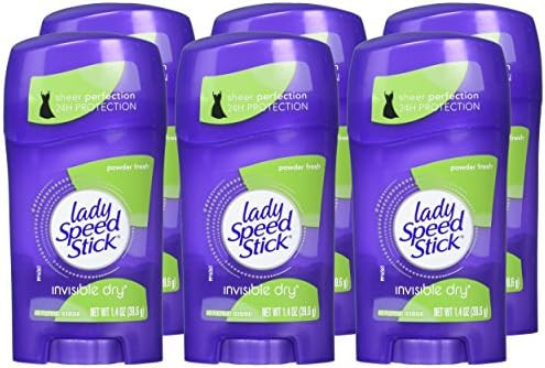 Lady Speed Stick Invisible Dry 24 Hour Powder Fresh 1.4 Oz (6 Pieces)