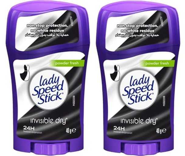 Lady Speed Stick Deodorant 1.4 Ounce Powder Fresh Invisi Dry (41Ml) (2 Pack)