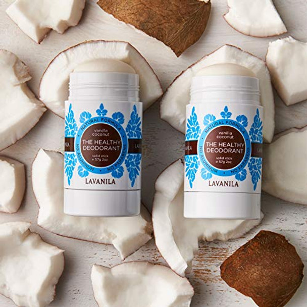 Lavanila Vanilla Coconut Deodorant (2-Pack) + Hair & Body Perfume Mist - Madagascar Vanilla Creamy Coconut Tahitian Tiare Flower