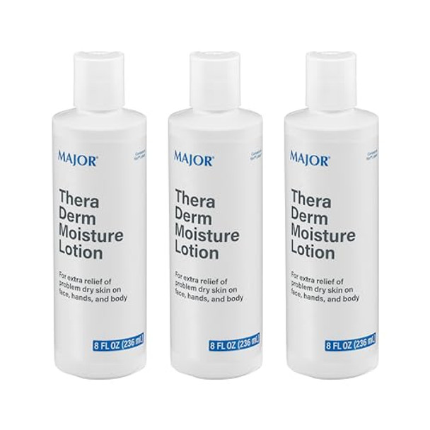 Major Thera Derm Moisture Lotion - Helps Offer Dry Skin Relief On Face Body And Hands - 8 Fl Oz (1 Pack)