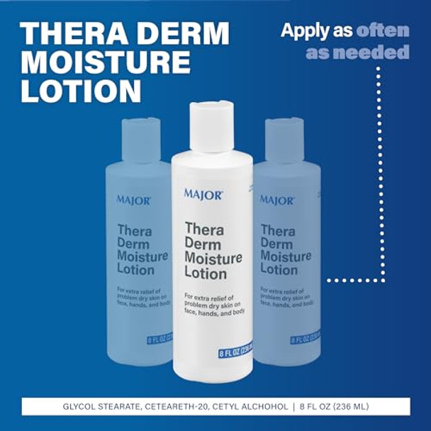 Major Thera Derm Moisture Lotion - Helps Offer Dry Skin Relief On Face Body And Hands - 8 Fl Oz (1 Pack)