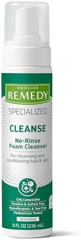 Medline Remedy Specialized No-Rinse Foam Cleanser Gentle Skincare Solution 8 Oz. Bottle