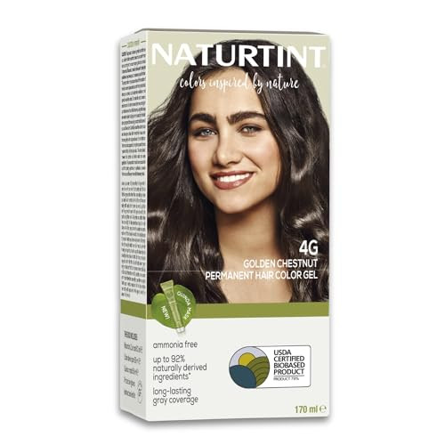 Naturtint Permanent Hair Color 4G Golden Chestnut (Pack Of 1) Ammonia Vegan Cruelty Up To 100% Gray Coverage Long Lasting Results