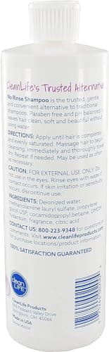 No-Rinse Shampoo 16 Fl Oz - Leaves Hair Fresh Clean And Odor- Rinse- Formula (Pack Of 3)