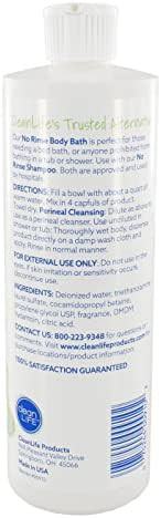 No-Rinse Body Bath 16 Fl Oz - Leaves Skin Clean Refreshed And Odor- Rinse- Formula (Pack Of 12) - Makes 16 Complete Baths Per Bottle