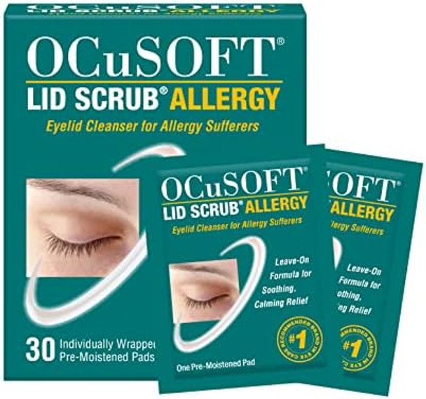 Ocusoft Lid Scrub Allergy & Dry Eye Mask Bundle - Soothes Red Irritated Eyelids - Pre-Moistened Eyelid Cleanser Pads & Reusable Moist-Heat Eye Compress Kit - 30 Pads + 1 Thermapod Mask Ocusoft Lid Scrub Allergy & Dry Eye Mask Bundle - Soothes Red Irritated Eyelids - Pre-Moistened Eyelid Cleanser Pads & Reusable Moist-Heat Eye Compress Kit - 30 Pads + 1 Thermapod Mask