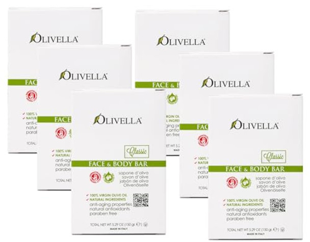 Olivella Face And Body Soapraw Fragrance All-Natural 100 Percent Virgin Olive Oil From Italy 3.52-Oz Bars (Pack Of 12) By Olivella