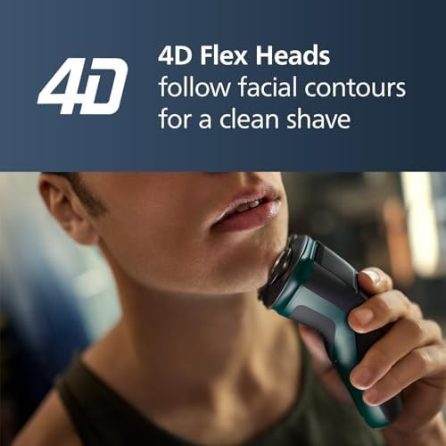 Philips Norelco Shaver 2600 Series Wet And Dry Electric Shaver Pop-Up Trimmer P-Cap Travel Pouch Dark Forest Green Model X3052/91