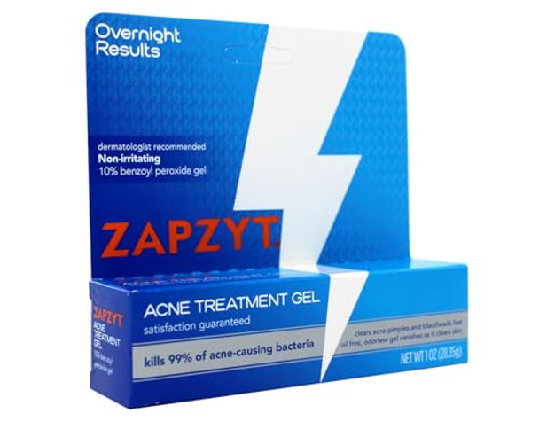 Zapzyt Maximum Strength 10% Benzoyl Peroxide Acne Treatment Gel 1 Oz. (Pack Of 3)