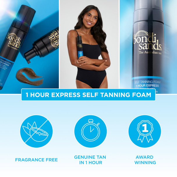 Bondi Sands Express Self Tanning Foam, Lightweight, Fragrance Free Self-Tanner for an Even, Streak-Free Tan, 6.76 fl oz Bondi Sands Express Self Tanning Foam, Lightweight, Fragrance Free Self-Tanner for an Even, Streak-Free Tan, 6.76 fl oz