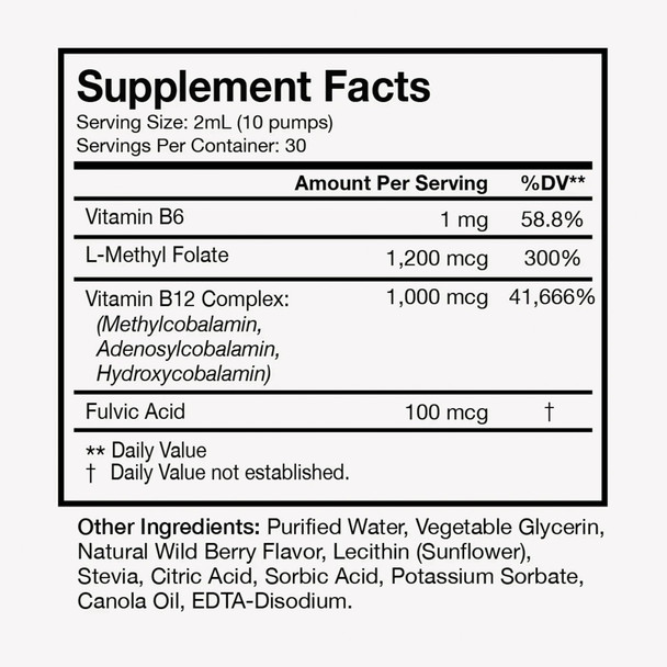Terra Health Essentials - Liposomal B12 | Support Energy & Mood Promote Memory Aid Immune System (1 Bottle 30 Day Supply)