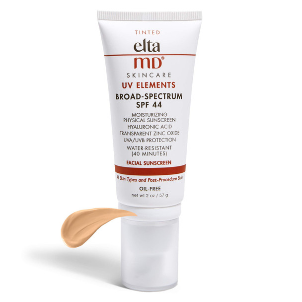EltaMD UV Elements Tinted Moisturizer with Broad-Spectrum SPF 44, Mineral Face Sunscreen, Water-Resistant, Oil-Free, Face Moisturizer 2.0 oz