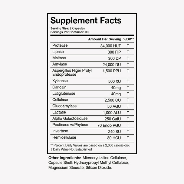 Terra Health Essentials Digestive Catalyst | Reduce IBS | Amylase Protease & Glucoamylase (1 Bottle 60 Capsules)