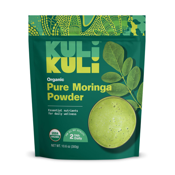 Kuli Kuli Moringa Oleifera Organic Leaf Powder & Green Smoothie 100% Pure USDA Certified & Non-GMO Moringa Powder Great with Smoothies Tea and Food - Single Pack 10.6 oz