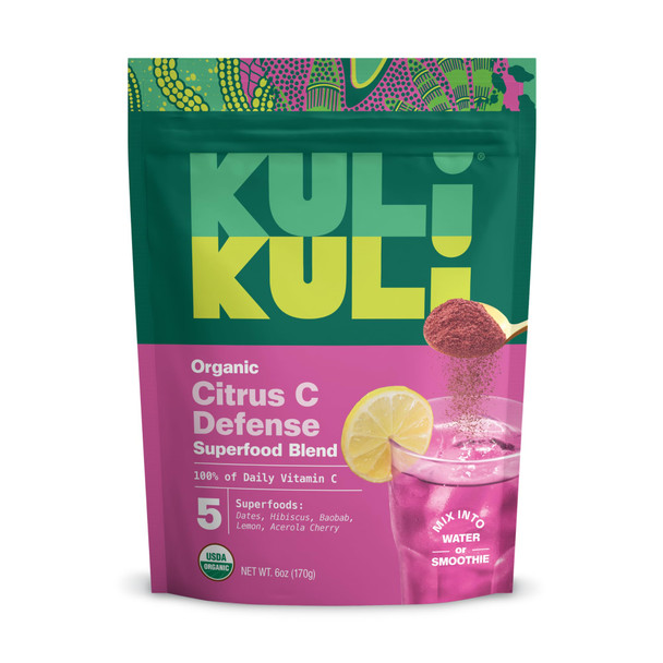 Kuli Kuli Citrus C Defense Superfood Powder [30 Servings] - Immune Support with Acerola Cherry Hibiscus Lucuma and Baobab - Natural Vitamin C Boost for Daily Wellness