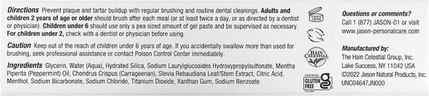 Jason Powersmile Fluoride-Free Peppermint Fresh Breath Toothpaste 4.2 Oz