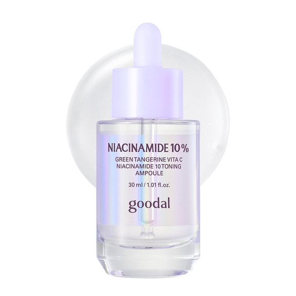 GOODAL Green Tangerine Vita C Niacinamide 10 Toning Ampoule - Facial Serum for Natural Glow Daily Use Pore Minimizer for Face Hydrating Korean Skincare K Beauty 30ml/1.01 fl.oz.