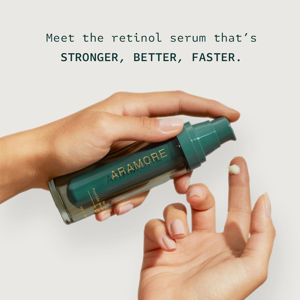 Aramore  1% Retinol Peptide Boosting Serum for Face - Reduces Wrinkles, Discoloration & Loss of Firmness - With Collagen Peptides & Patented Delivery System - 30ml