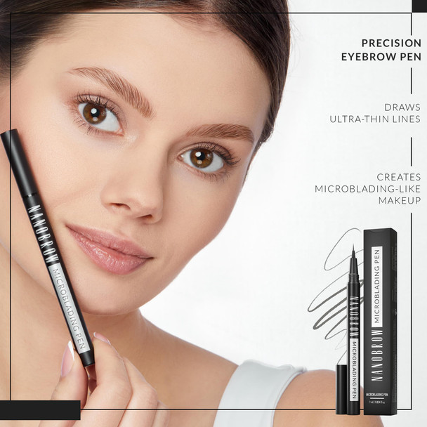 NANOBROW Microblading Pen Warm Brown - Enhancing, Thickening, Eyebrow Fillinging, Eyebrow Filling. Brow pen with ultra-thin tip