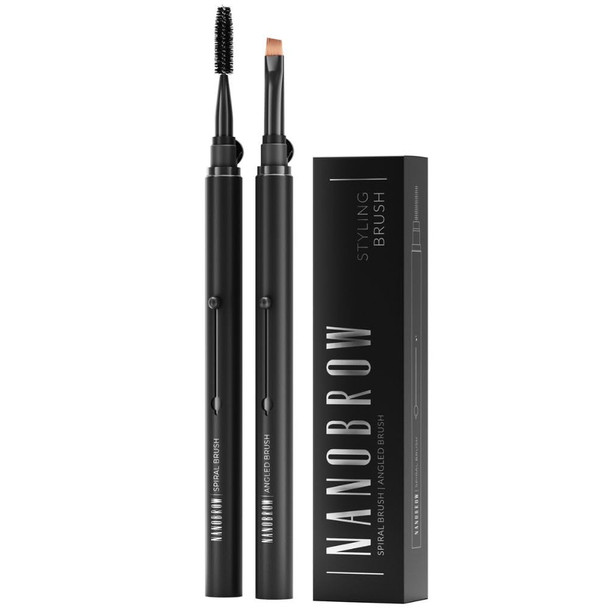 NANOBROW Styling Brush Brow Angled Brush and Spiral Brush Set