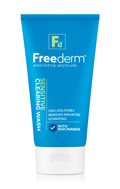 Freederm Sensitive Clearing Face Wash For Spot Prone Skin Unclogs Pores And Removes Dirt And Impurities Prevents Spots With Niacinamide 150ml Tube