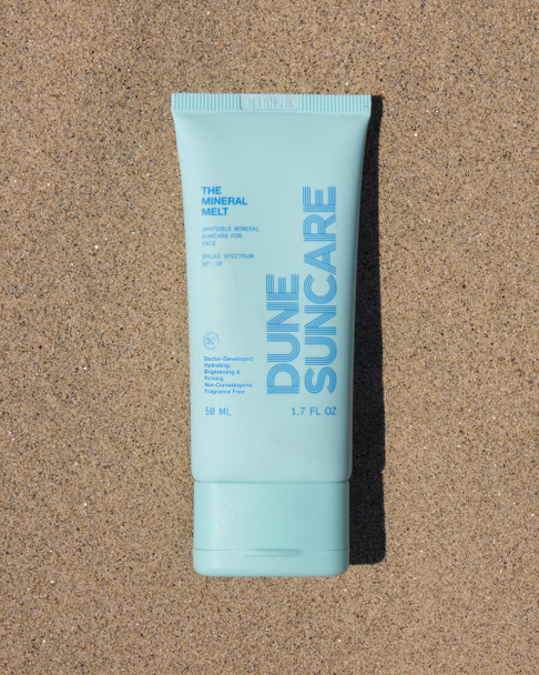 Dune Suncare The Mineral Melt - Clear Mineral Sunscreen For Face - Broad Spectrum SPF 30 Sunblock Clinically-proven Anti-Aging Sun Protector Hydrating Skin-Brightenings Fragrance Free (1.7 Fl Oz)