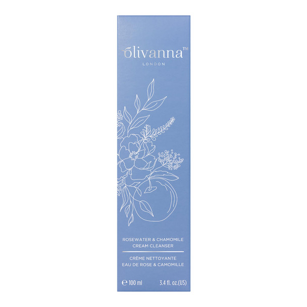 Olivanna Rosewater and Chamomile Cream Cleanser - Omega Rich Face Wash - Gentle and Hydrating without Stripping Essential Oils - 3.3 oz Olivanna Rosewater and Chamomile Cream Cleanser - Omega Rich Face Wash - Gentle and Hydrating without Stripping Essential Oils - 3.3 oz