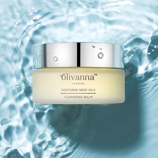 Olivanna Soothing Seed Oils Cleansing Balm - Nourishing Facial Cleanser with Rosehip Oil Squalane Omega 3 and Essential Oils - 3.3 oz