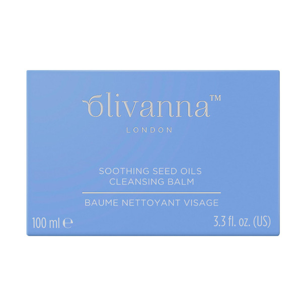 Olivanna Soothing Seed Oils Cleansing Balm - Nourishing Facial Cleanser with Rosehip Oil Squalane Omega 3 and Essential Oils - 3.3 oz