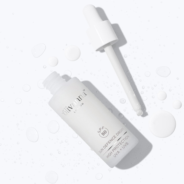 Olivanna Sun Defence Drops SPF 50 - Mineral Sunscreen for Face - Non-Greasy - Defends Against Sun Damage Premature Aging and Pigmentation - 0.9 oz
