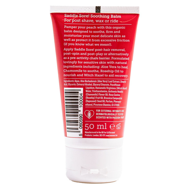 WOOWOO Saddle Sore! Womens Soothing Moisturising Balm - Beeswax Chamomile Rosehip Oil and Aloe Vera - 50ml