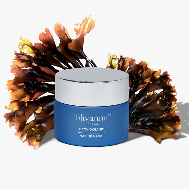 Olivanna Detox Oceanic Marine - Active Charcoal Facial Mask for Blemishes and Breakouts - Rich in Antioxidants Vitamin C and E - 1.6 oz
