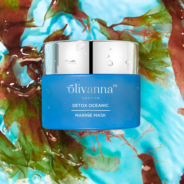 Olivanna Detox Oceanic Marine - Active Charcoal Facial Mask for Blemishes and Breakouts - Rich in Antioxidants Vitamin C and E - 1.6 oz