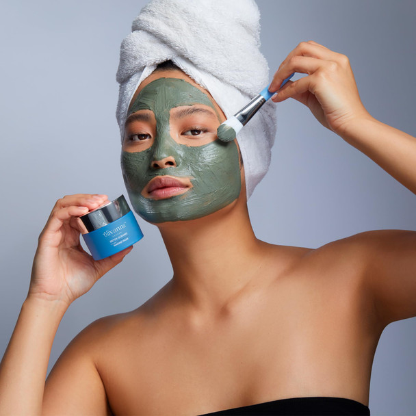 Olivanna Detox Oceanic Marine - Active Charcoal Facial Mask for Blemishes and Breakouts - Rich in Antioxidants Vitamin C and E - 1.6 oz