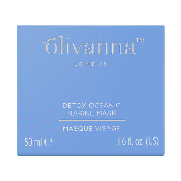 Olivanna Detox Oceanic Marine - Active Charcoal Facial Mask for Blemishes and Breakouts - Rich in Antioxidants Vitamin C and E - 1.6 oz
